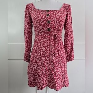 American Eagle Floral Red Dress